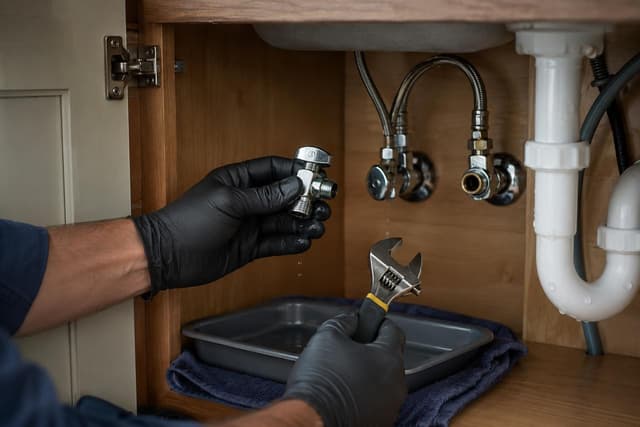 Réparation d'une valve qui fuit sous un évier
