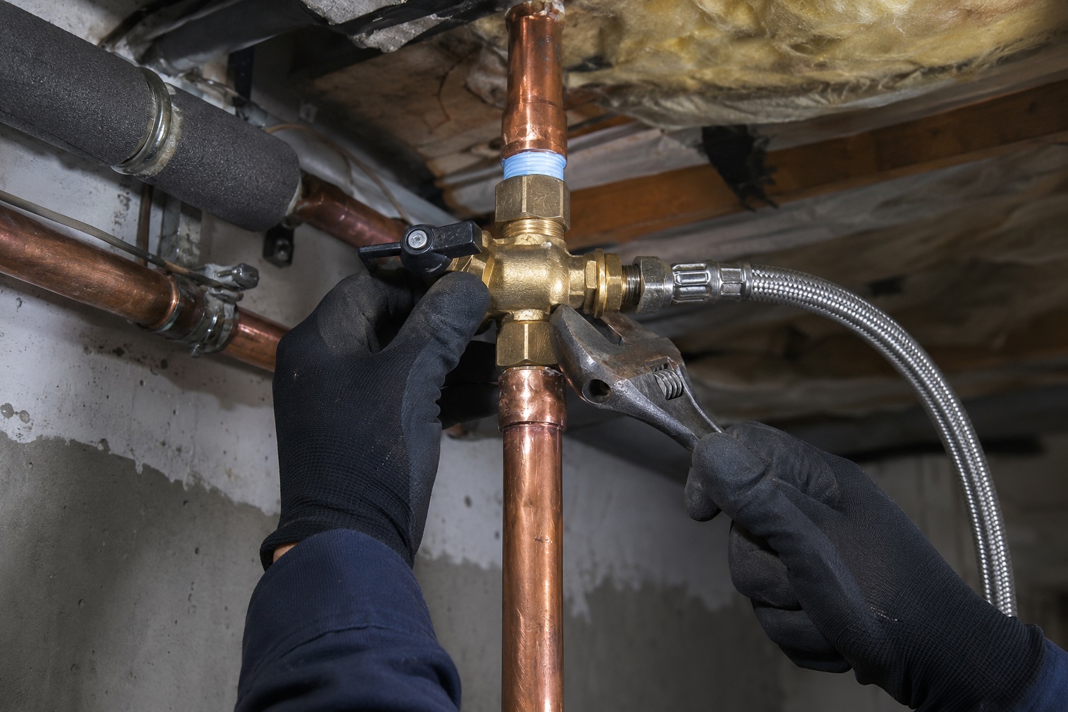Réparation précise d'une valve de plomberie